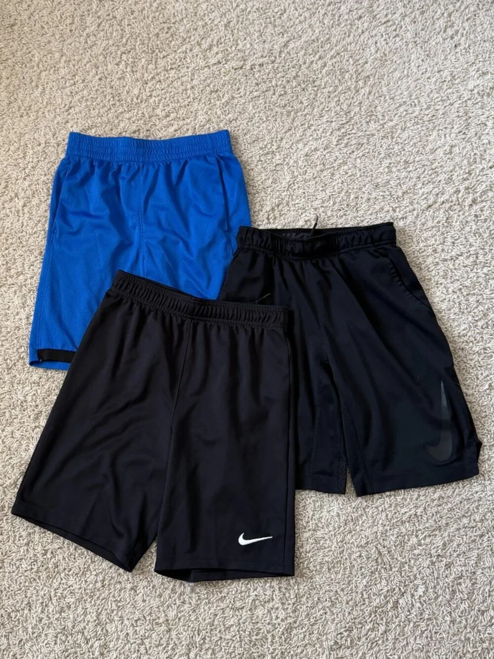 Nike Boys Athletic Shorts Bundle Black Blue Size L